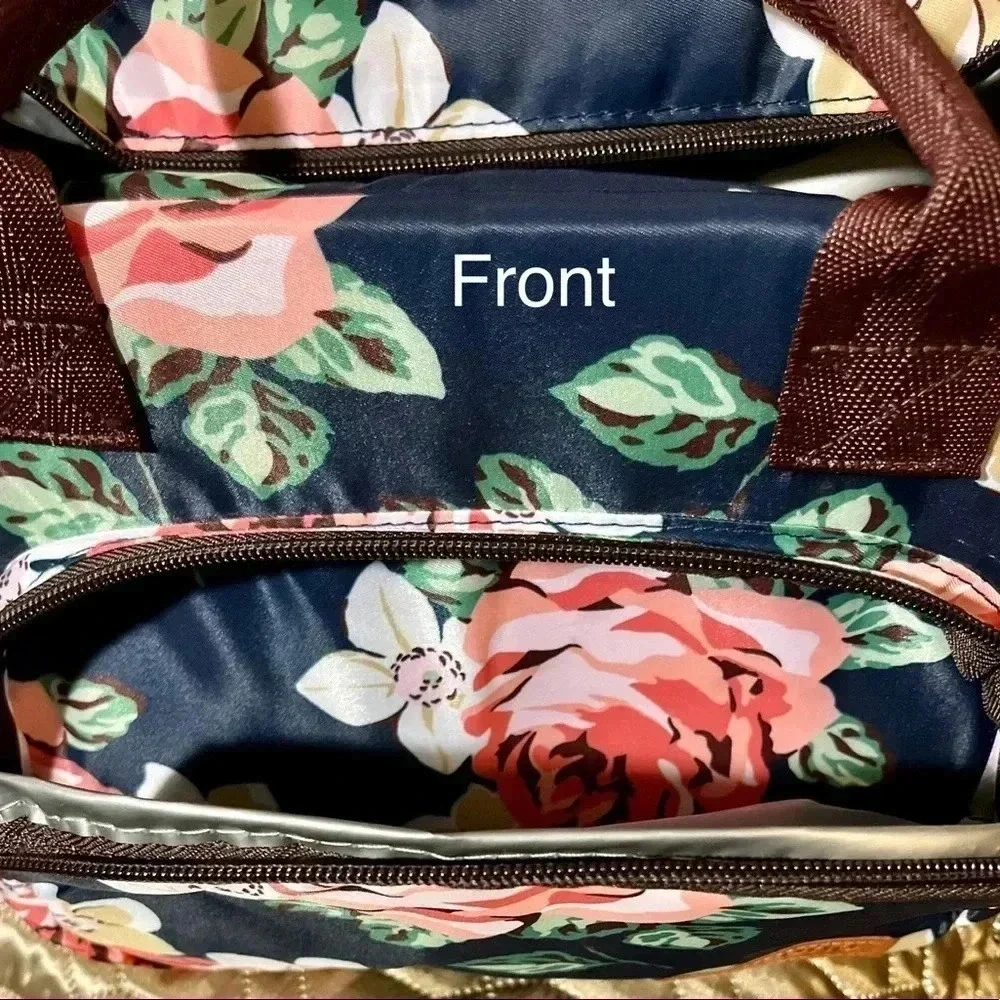 Large Floral Lunch Bag for Women that keeps food hot or cold for six hours